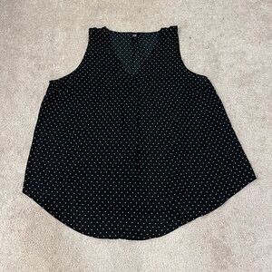 Torrid Georgette Single Pleat V-neck Polka Dot Tank Top